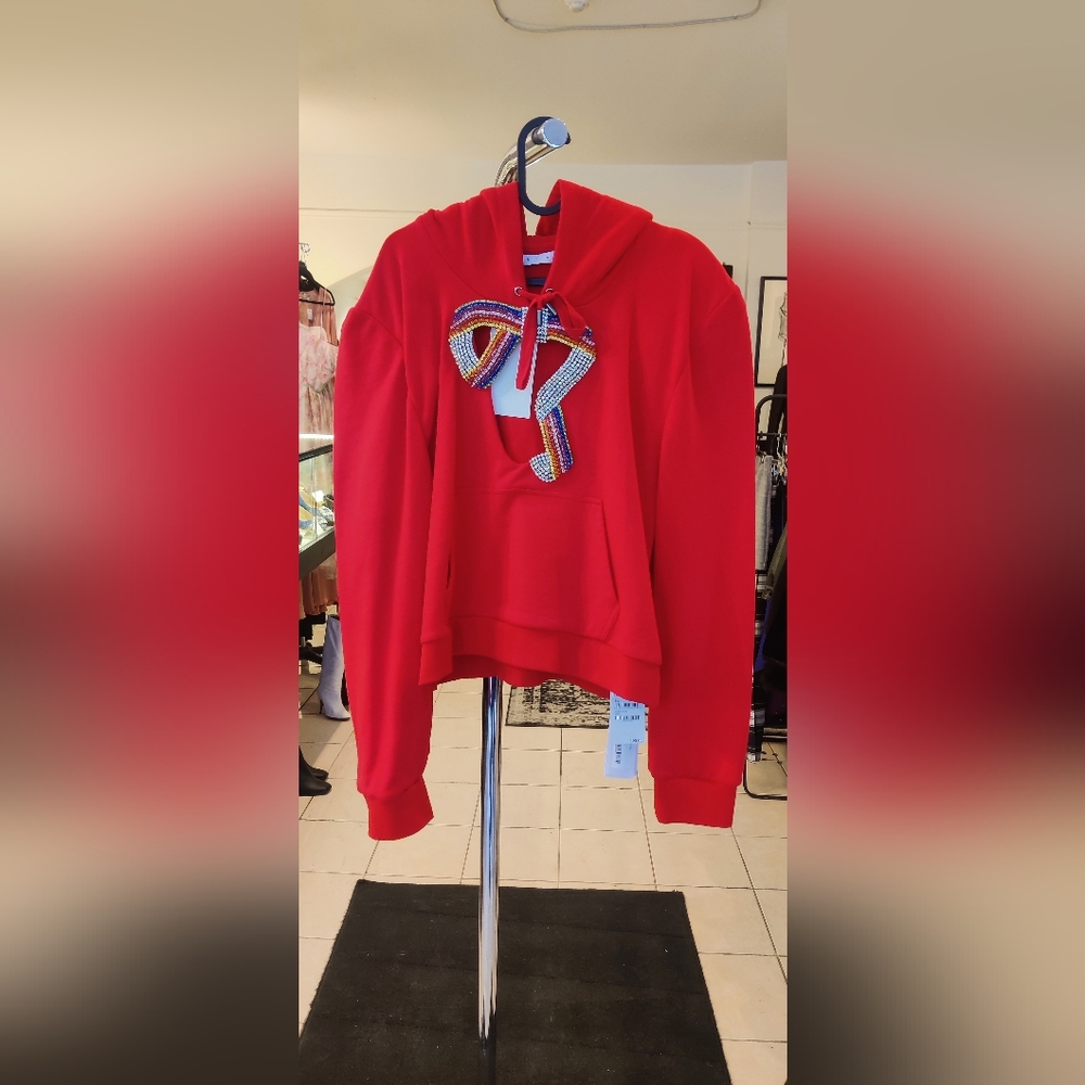 Area Embroidered Crystal Bow Hoodie (New)